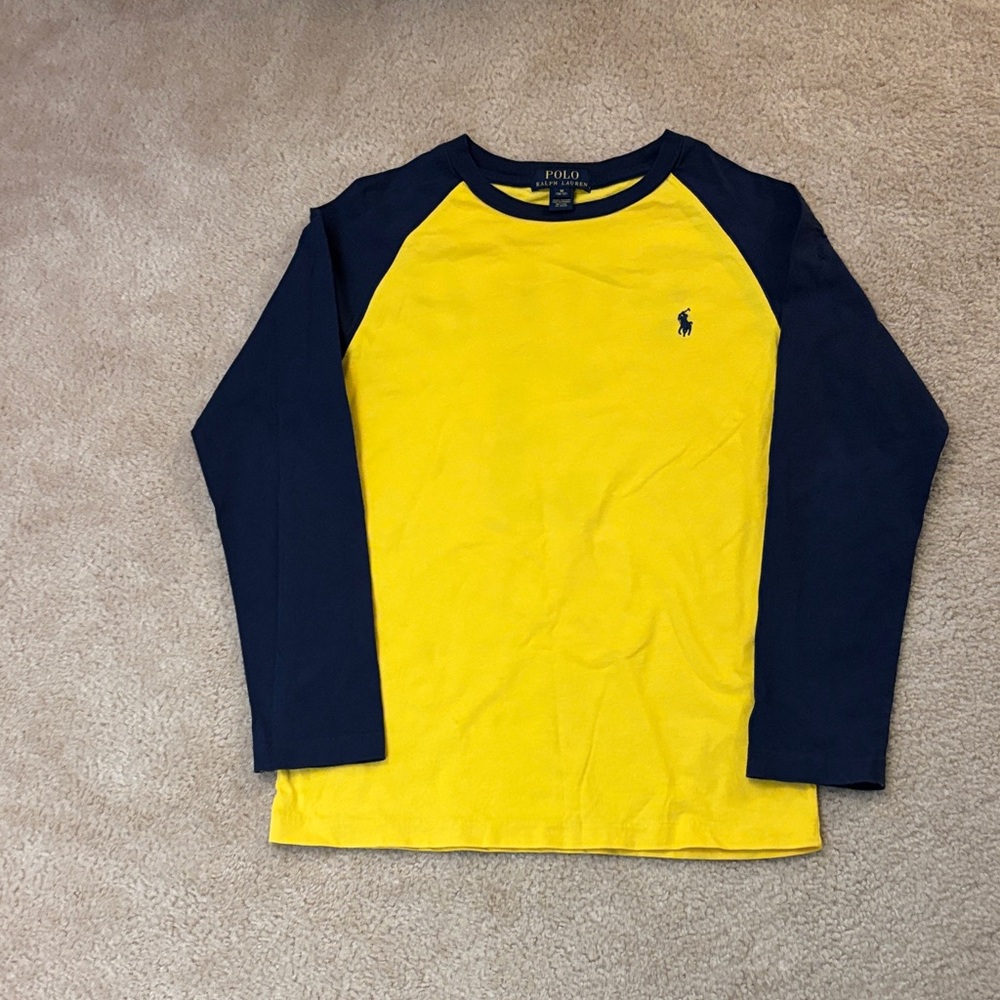 Polo by Ralph Lauren Kids Long Sleeve Shirt in Yellow and Navy